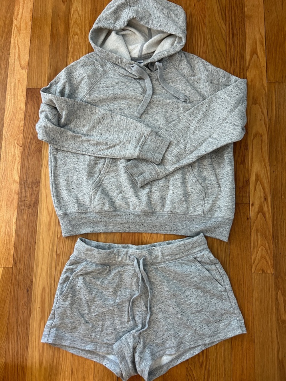 Old Navy Light Gray Hoodie and Shorts Set